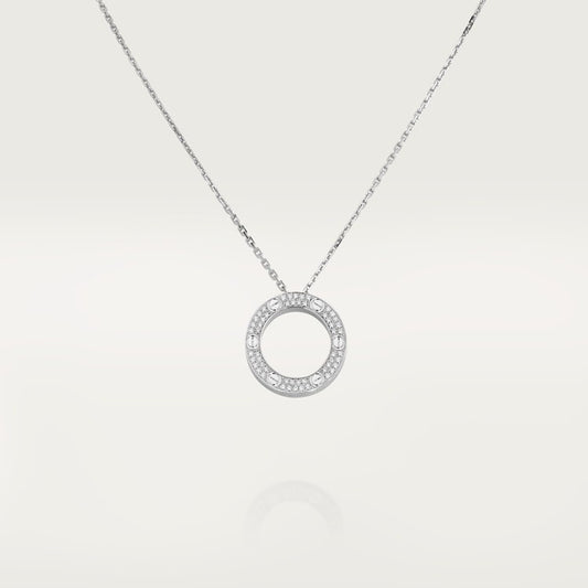 COLLIER CARTIER PENDENTIF LOVE PAVÉ WHITE GOLD