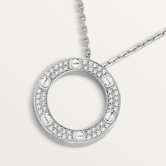 COLLIER CARTIER PENDENTIF LOVE PAVÉ WHITE GOLD