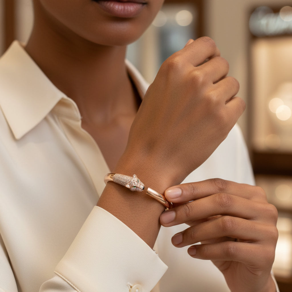 BRACELET PANTHÈRE PETIT MODÈLE PAVÉ