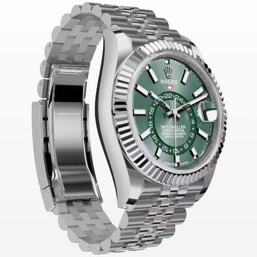 ROLEX SKY DWELLER GREY-GREEN JUBILEE