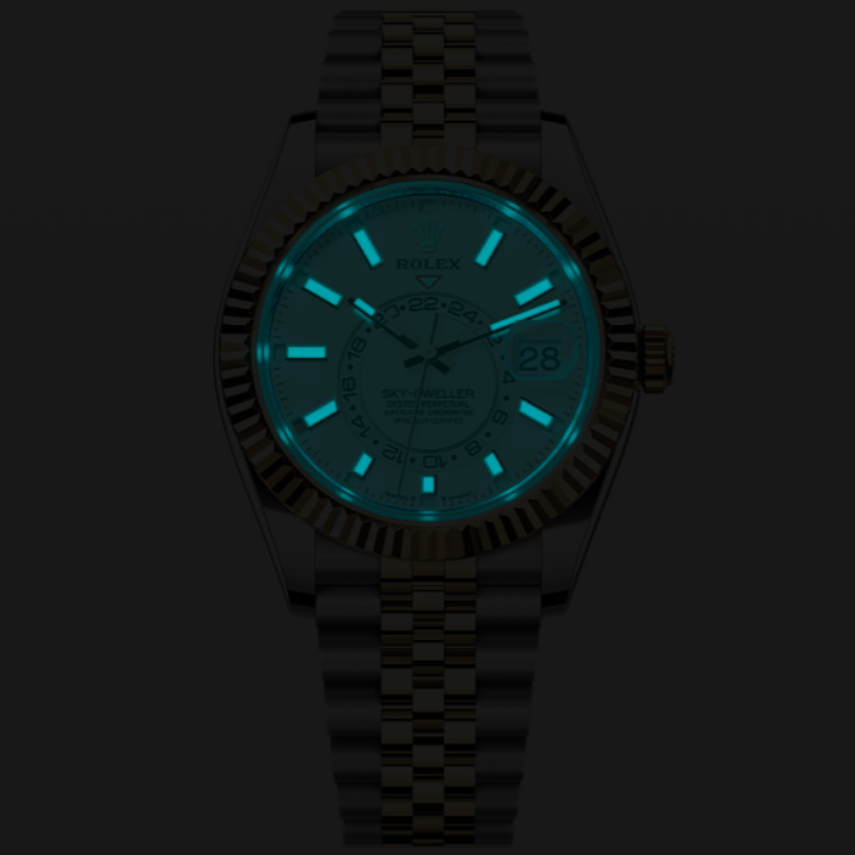 ROLEX SKY DWELLER GREY-GOLD-WHITE JUBILEE