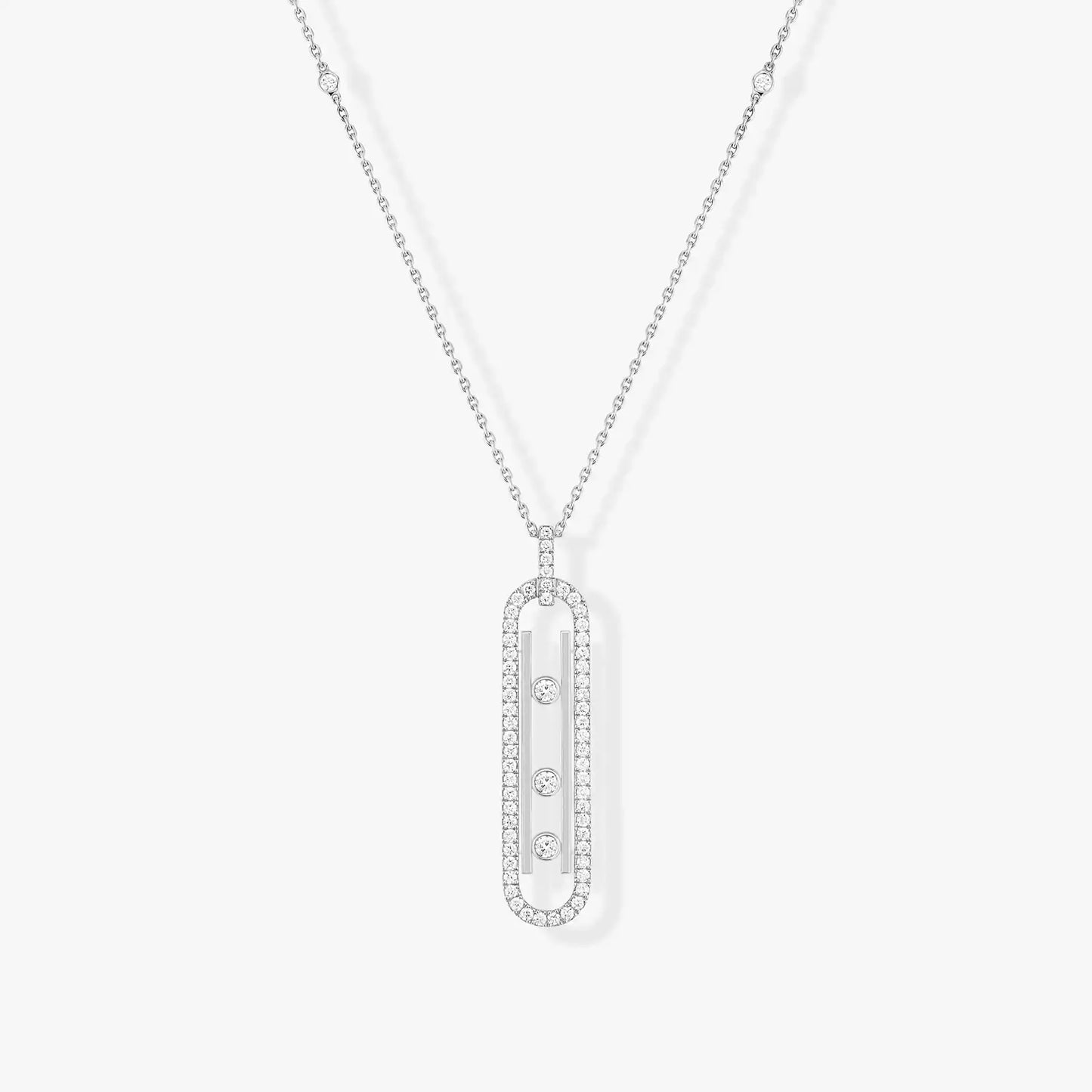 COLLIER+BOUCLE D'OREILLERS MESSIKA "MOVE 10TH SM" DIAMONDS WHITE GOLD