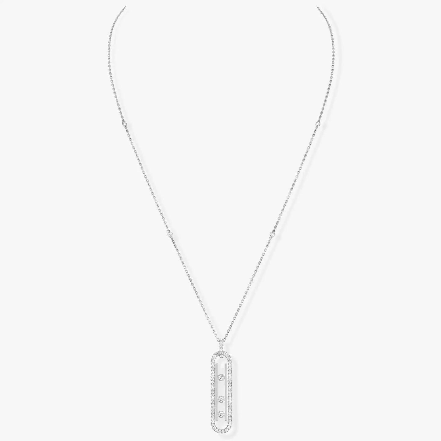 COLLIER+BOUCLE D'OREILLERS MESSIKA "MOVE 10TH SM" DIAMONDS WHITE GOLD
