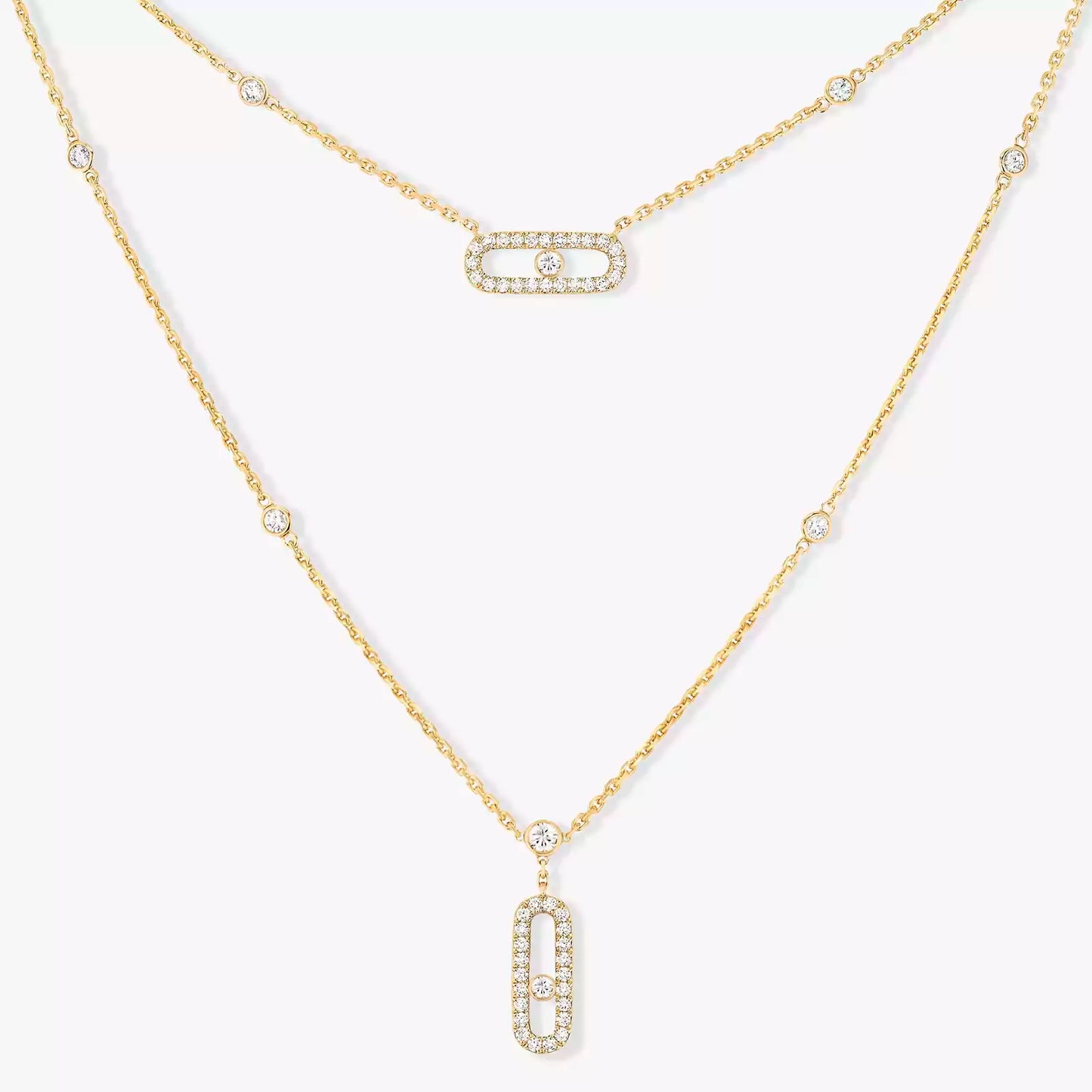 COLLIER MESSIKA MOVE UNO 2 ROWS PAVÉ GOLD