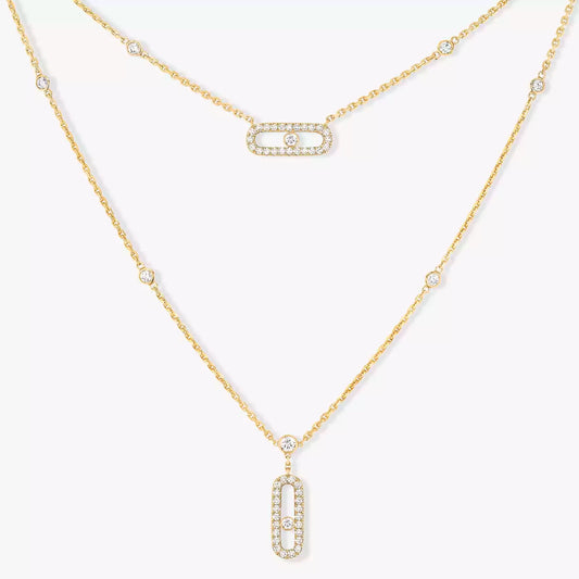 COLLIER MESSIKA MOVE UNO 2 ROWS PAVÉ GOLD