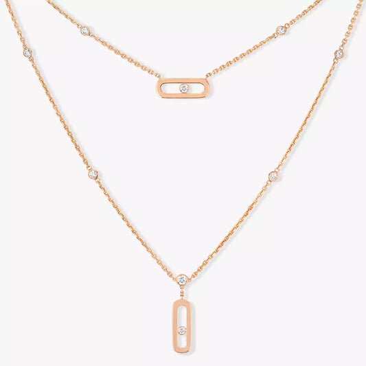 COLLIER MESSIKA MOVE UNO 2 RANGS ROSE GOLD