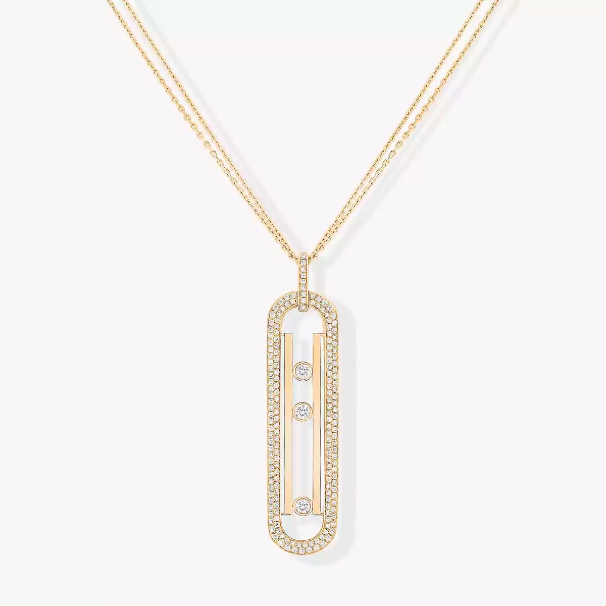 COLLIER+BOUCLE D'OREILLERS MESSIKA "MOVE 10TH SM" DIAMONDS GOLD