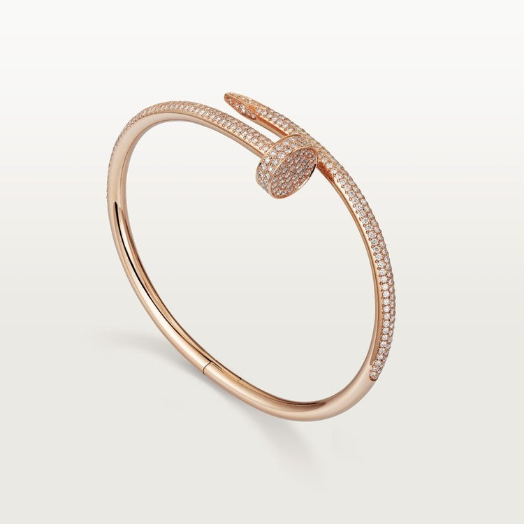 BRACELET CARTIER JUSTE UN CLOU MODÉLE CLASSIQUE SEMI PAVÉ ROSE GOLD