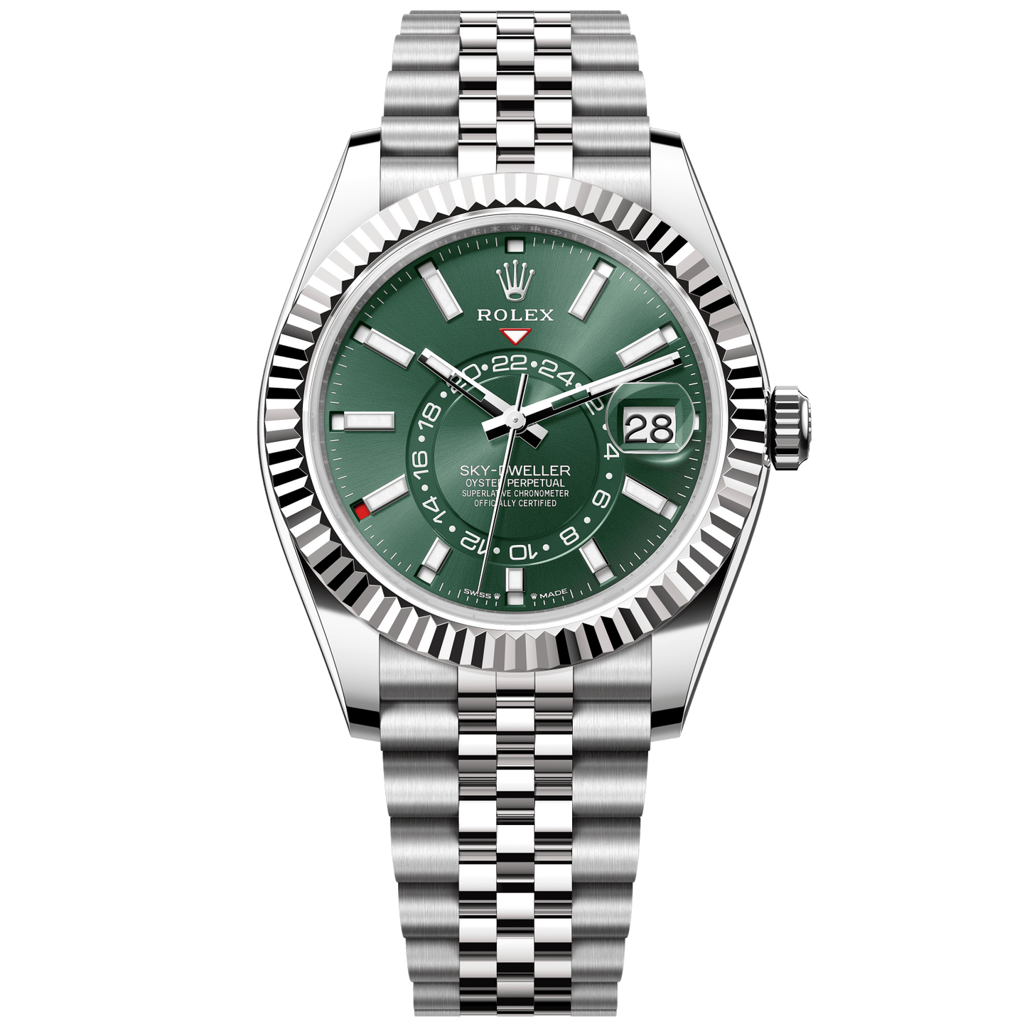 ROLEX SKY DWELLER GREY-GREEN JUBILEE