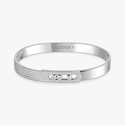 BRACELET MESSIKA BANGLE MOVE NOA SEMI PAVÉ WHITE GOLD
