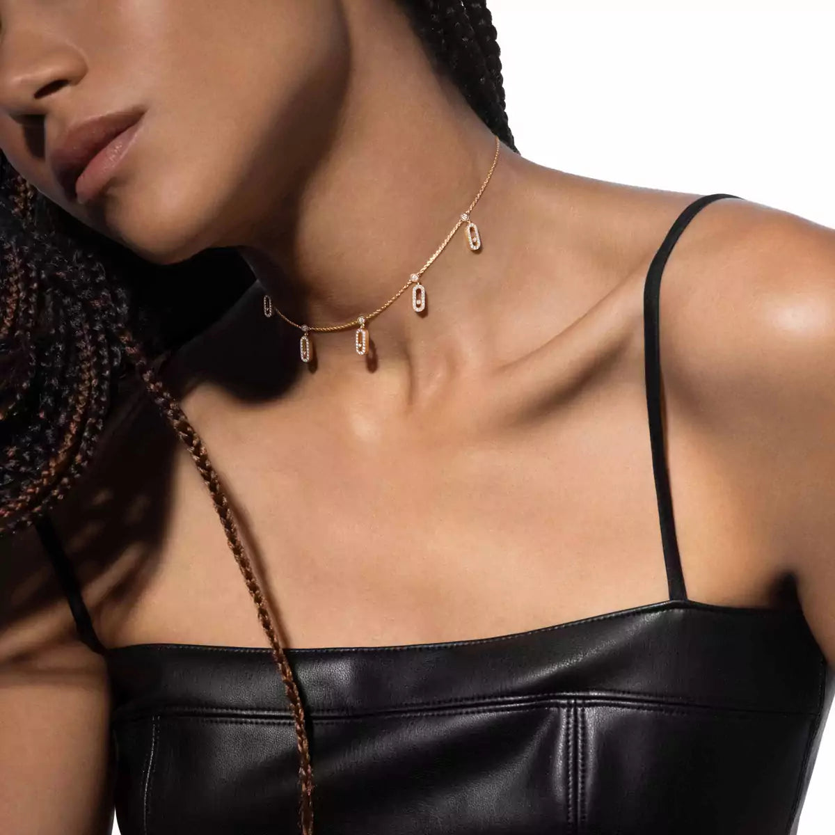 COLLIER MESSIKA CHOKER MOVE UNO PAMPILLE PAVE GOLD