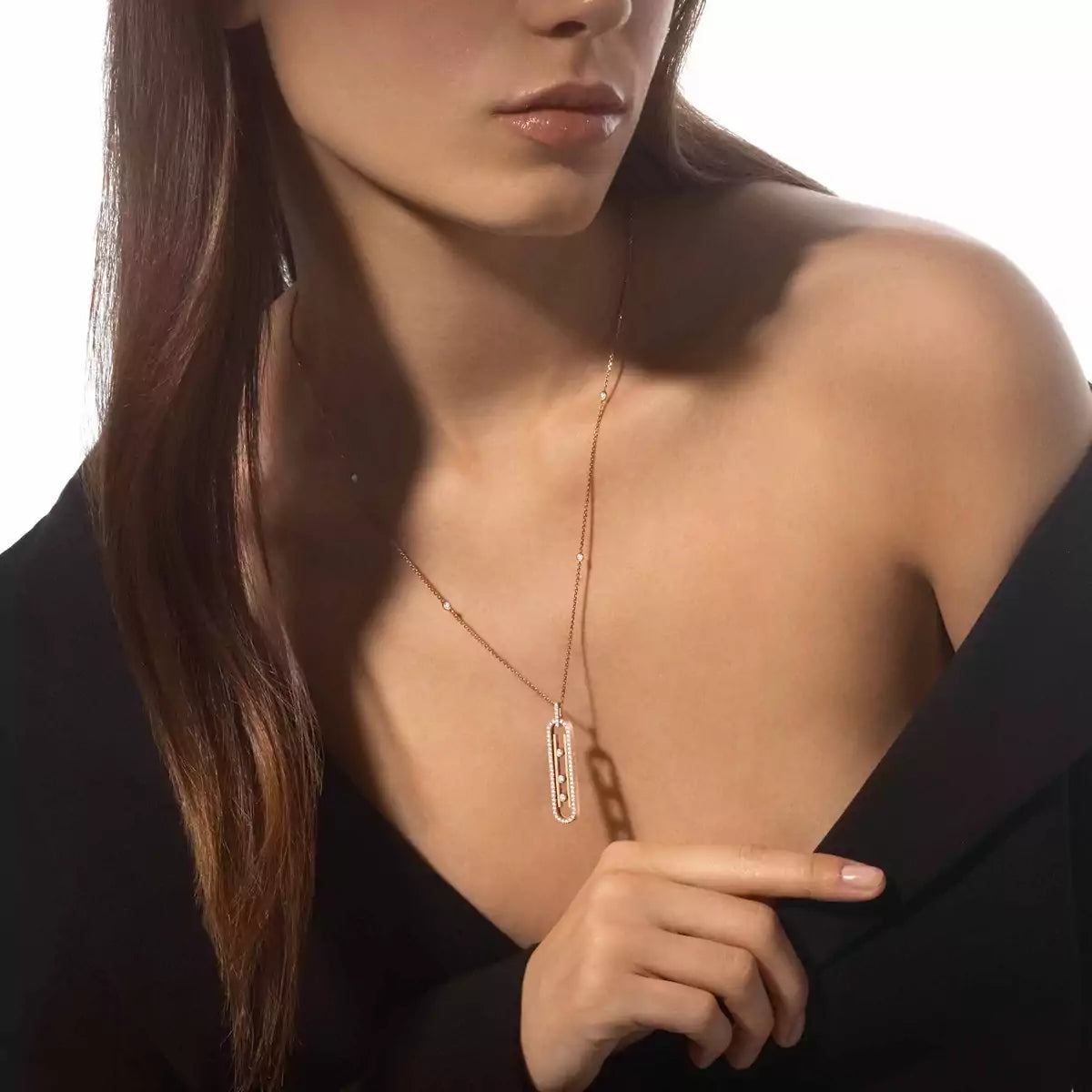 COLLIER+BOUCLE D'OREILLERS MESSIKA "MOVE 10TH SM" ROSE GOLD