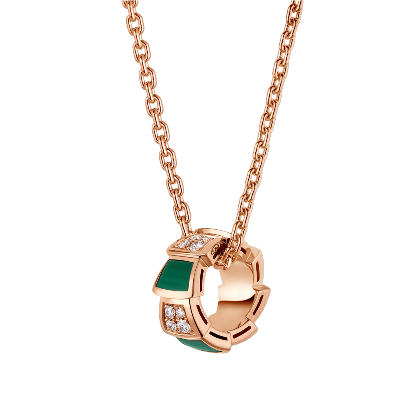 COLLIER BVLGARI VIPER VERT MALACHITE-ROSE-GOLD