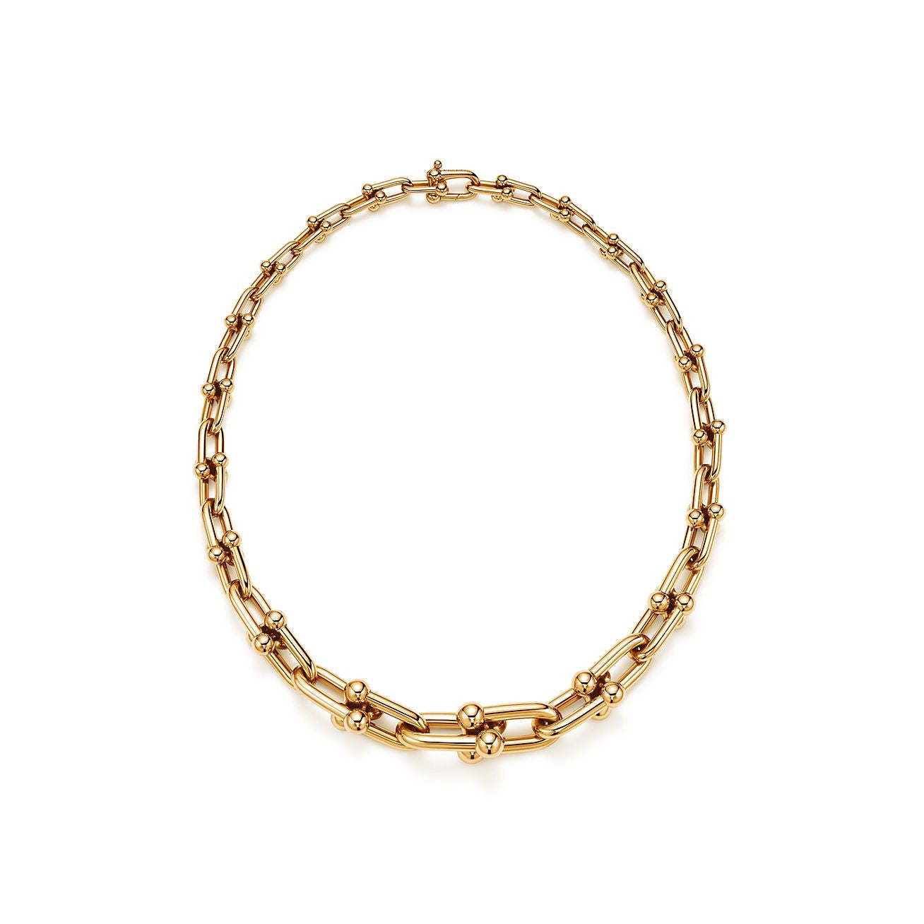 COLLIER TIFFANY & CO GRADUATED LINK NECKLACE GOLD