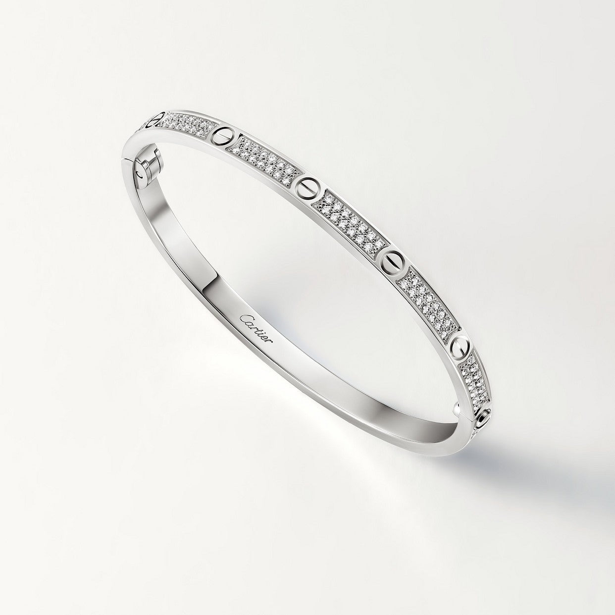 BRACELET CARTIER LOVE PETIT MODÉLE CLASSIQUE PAVÉ WHITE GOLD