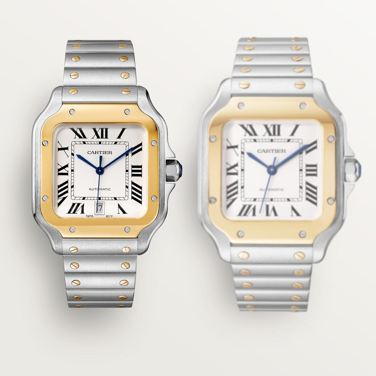 CARTIER SANTOS ARGENTÉ ET OR AVEC