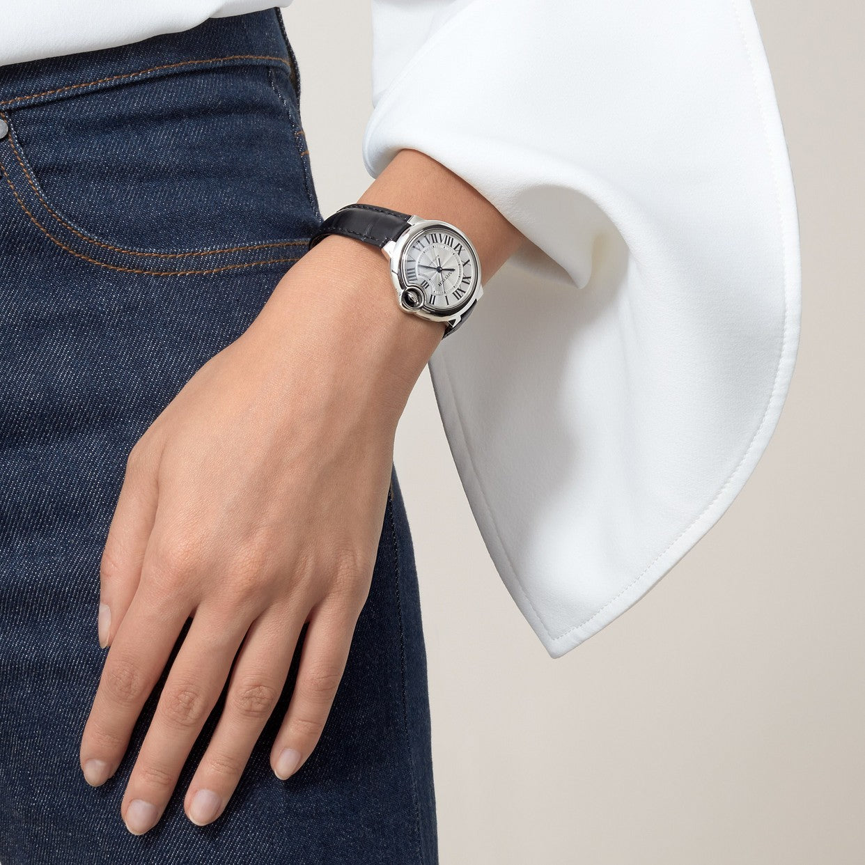 CARTIER BALLON BLEU EN ALLIGATOR NOIR