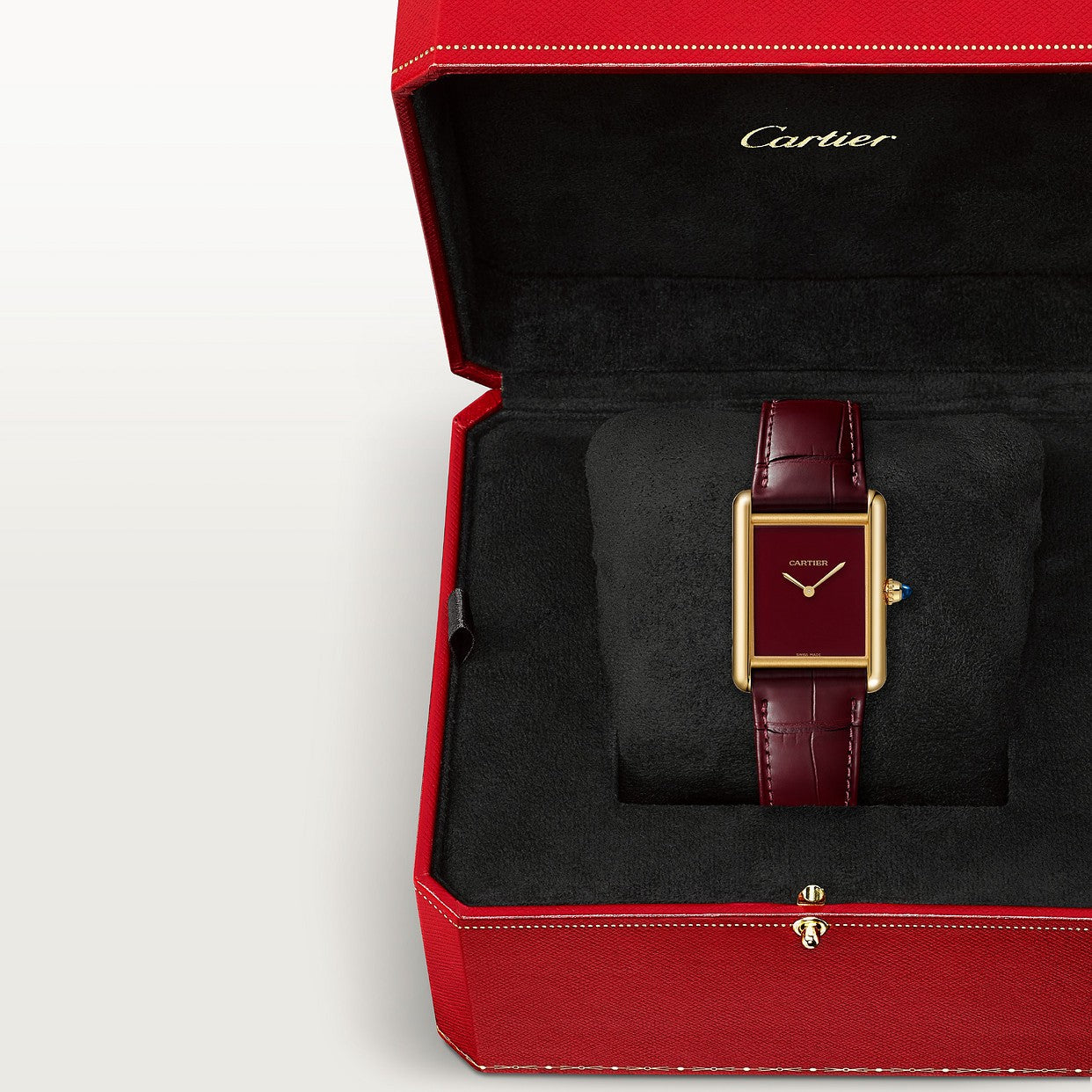 CARTIER TANK MUST LOUIS SEMI-MAT-ROUGE