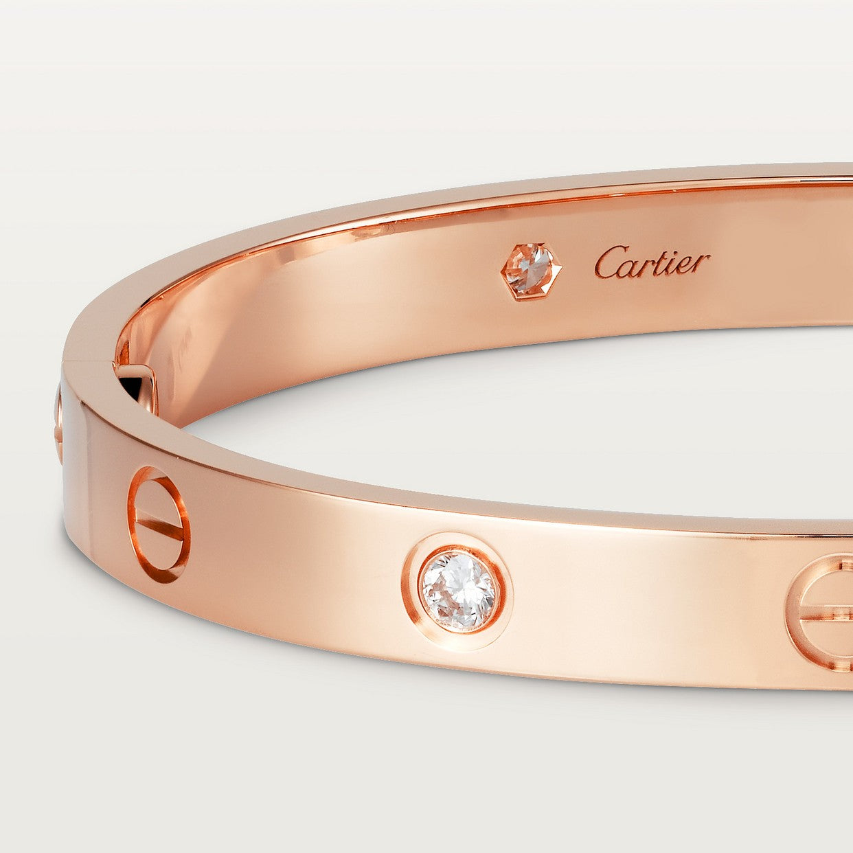 BRACELET CARTIER LOVE ROSE GOLD 4 DIAMONDS