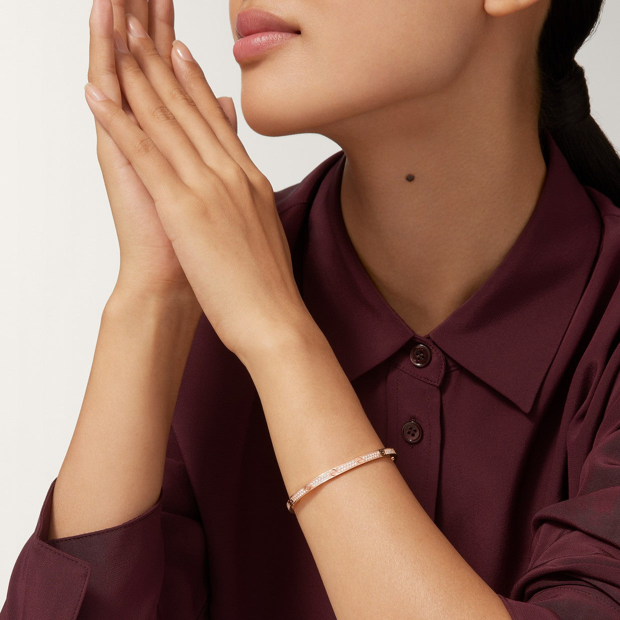 BRACELET CARTIER LOVE PETIT MODÉLE CLASSIQUE PAVÉ ROSE GOLD