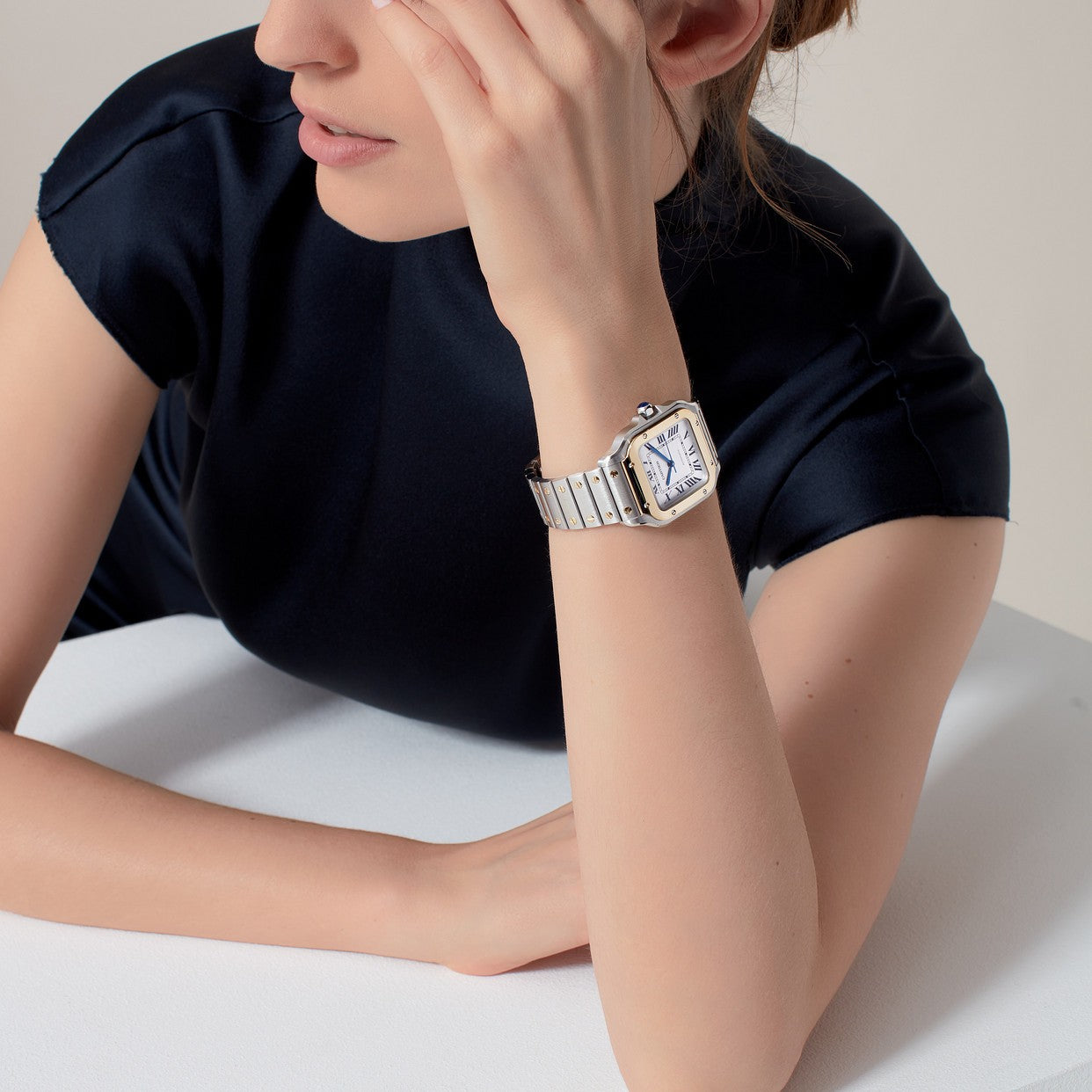 CARTIER SANTOS ARGENTÉ ET OR AVEC