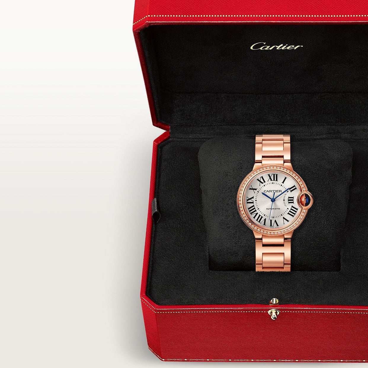 CARTIER BALLON BLEU OR ROSE AVEC STRASS