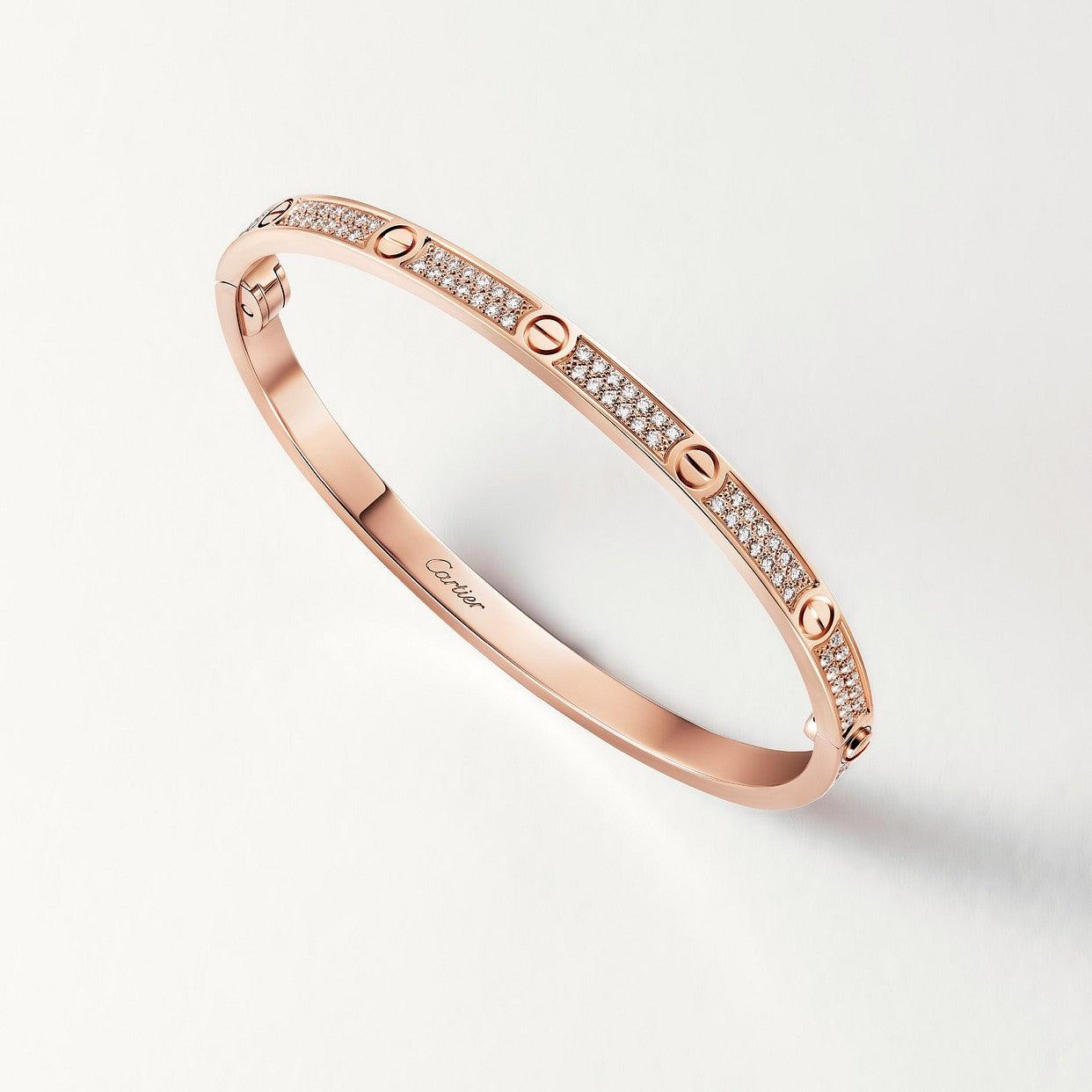 BRACELET CARTIER LOVE PETIT MODÉLE CLASSIQUE PAVÉ ROSE GOLD