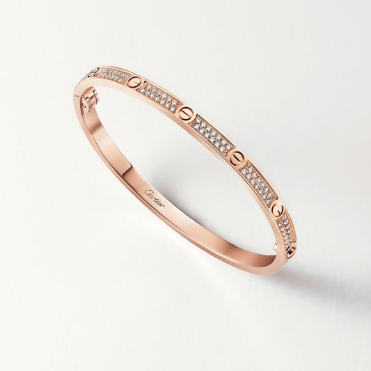 BRACELET CARTIER LOVE PETIT MODÉLE CLASSIQUE PAVÉ ROSE GOLD