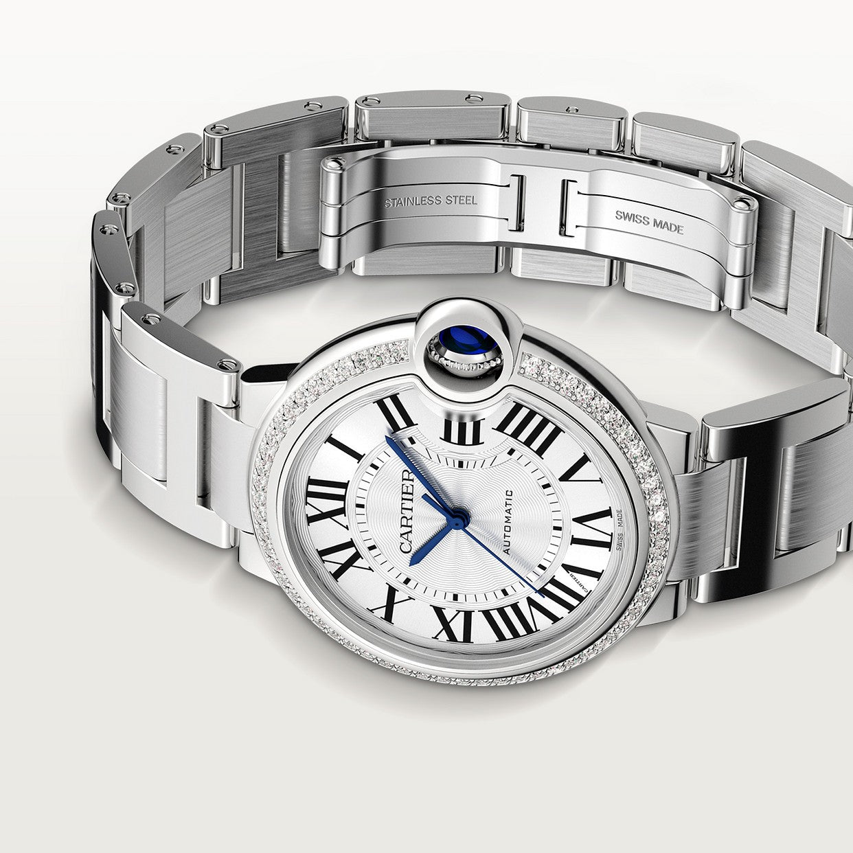CARTIER BALLON BLEU ARGENTÉ AVEC STRASS
