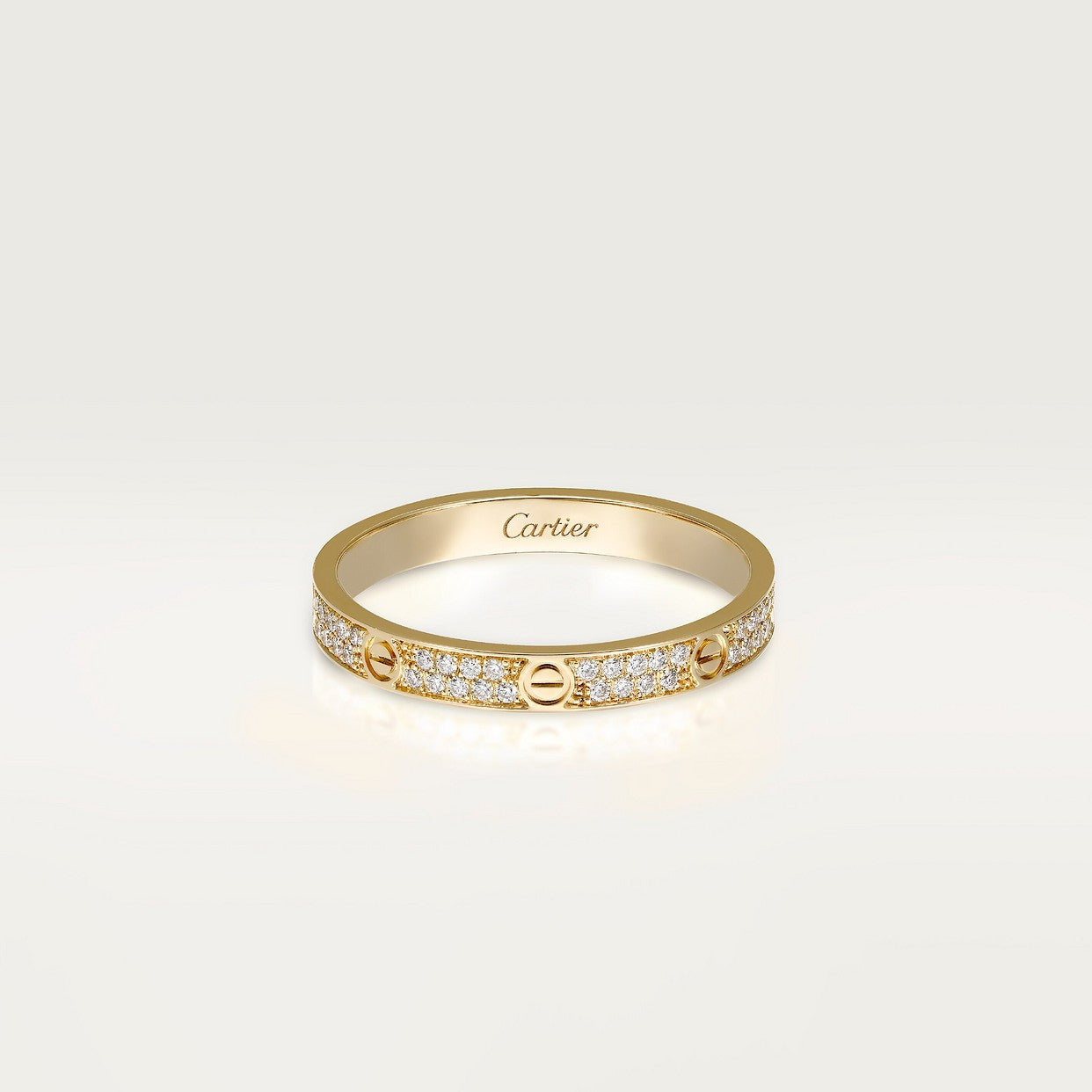 BAGUE CARTIER PETIT MODÈLE PAVÉ GOLD