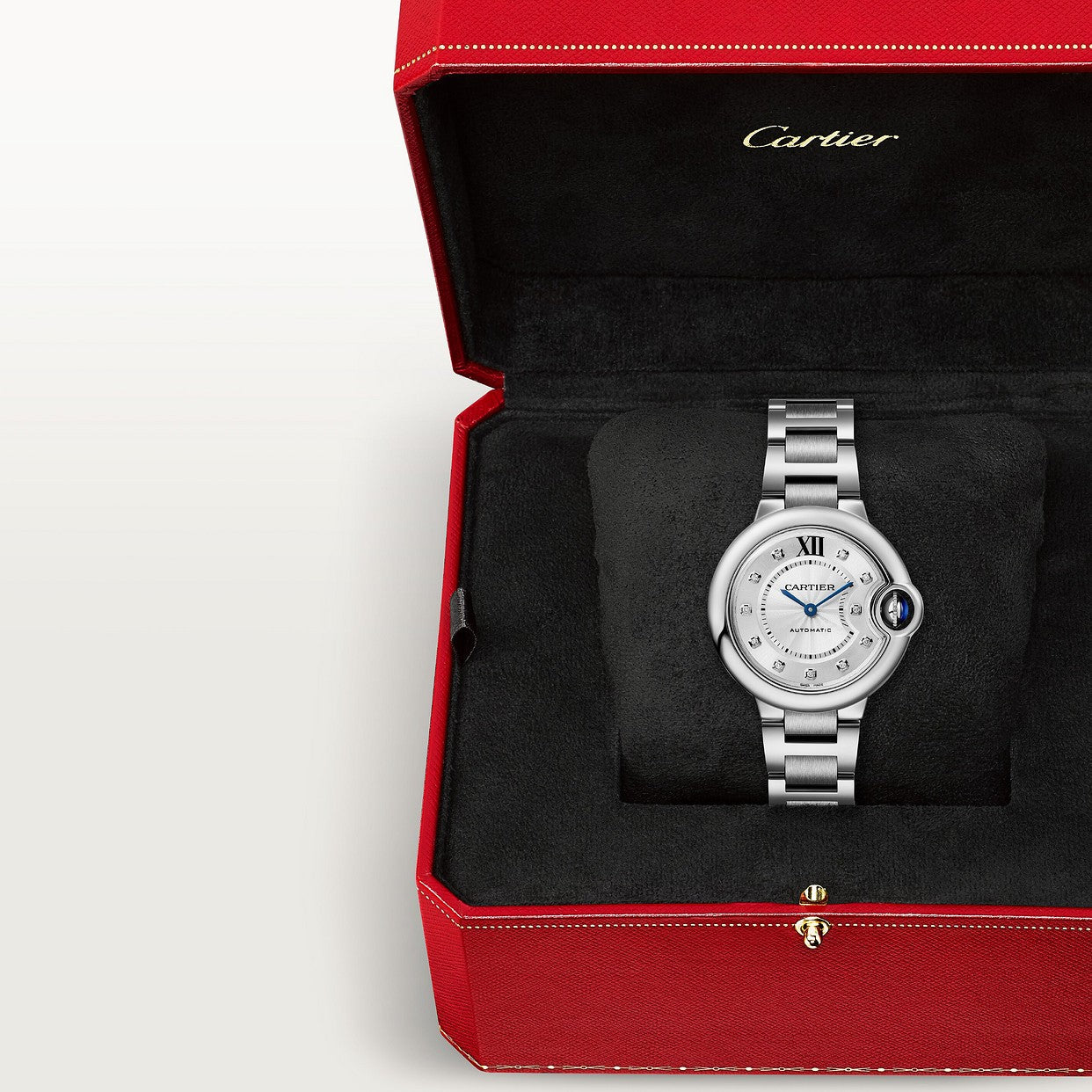 CARTIER BALLON BLEU ARGENTÉ AVEC DIAMANTS