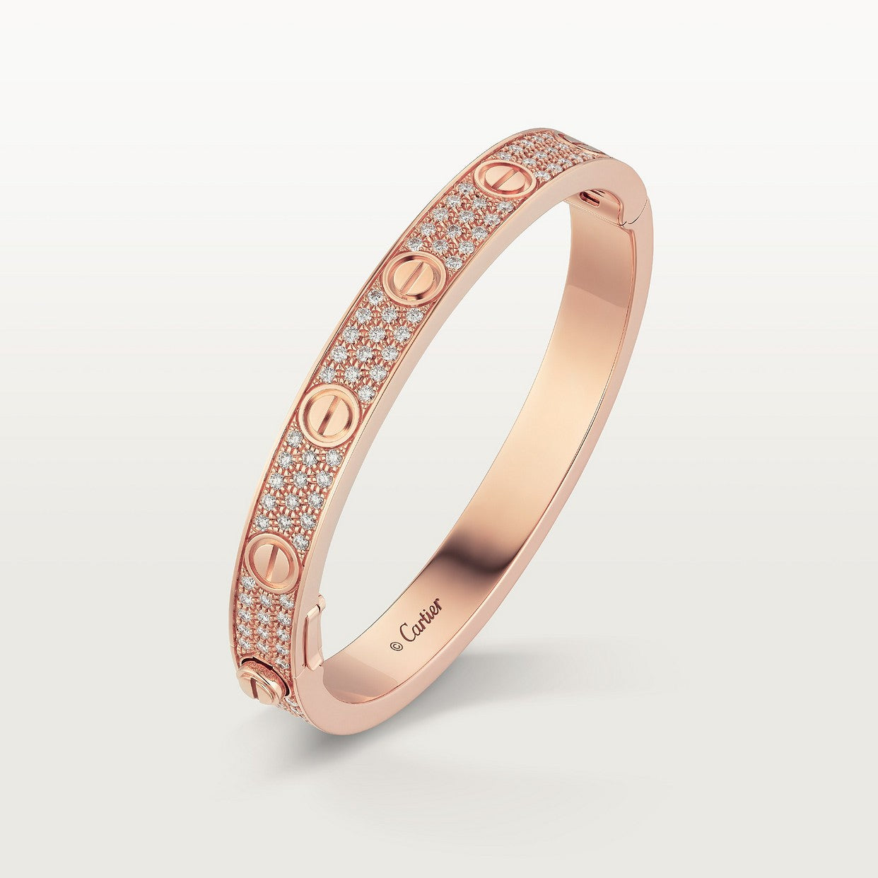 BRACELET CARTIER LOVE MODÉLE CLASSIQUE PAVÉ ROSE GOLD