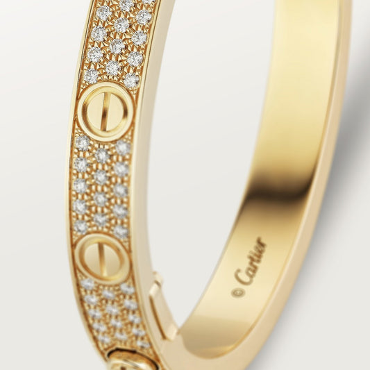 BRACELET CARTIER LOVE MODÉLE CLASSIQUE PAVÉ GOLD