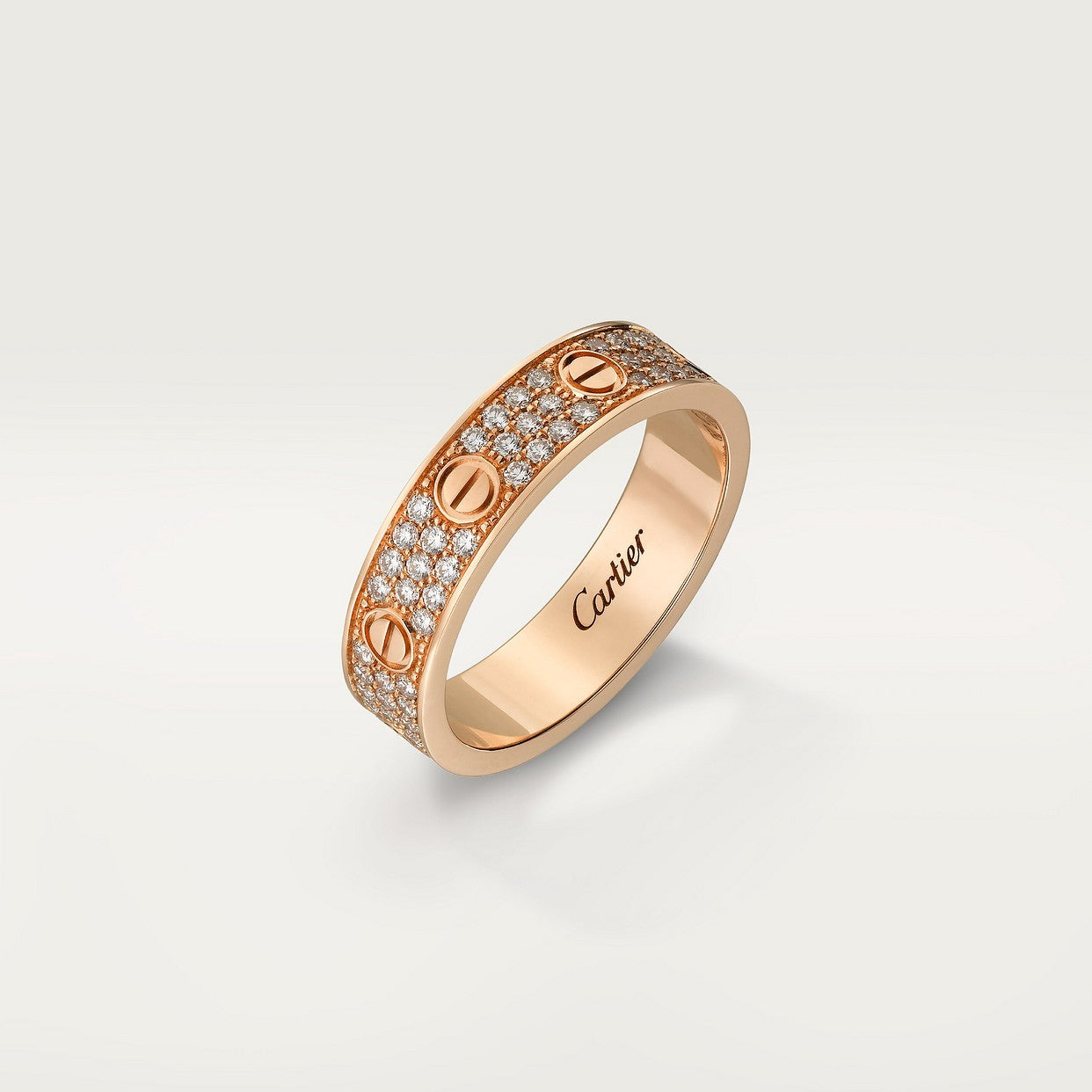 BAGUE CARTIER LOVE PAVÉE ROSE GOLD