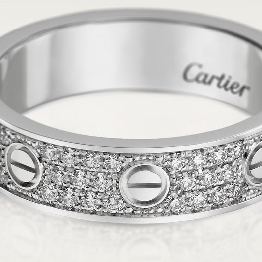 BAGUE CARTIER LOVE PAVÉE WHITE GOLD