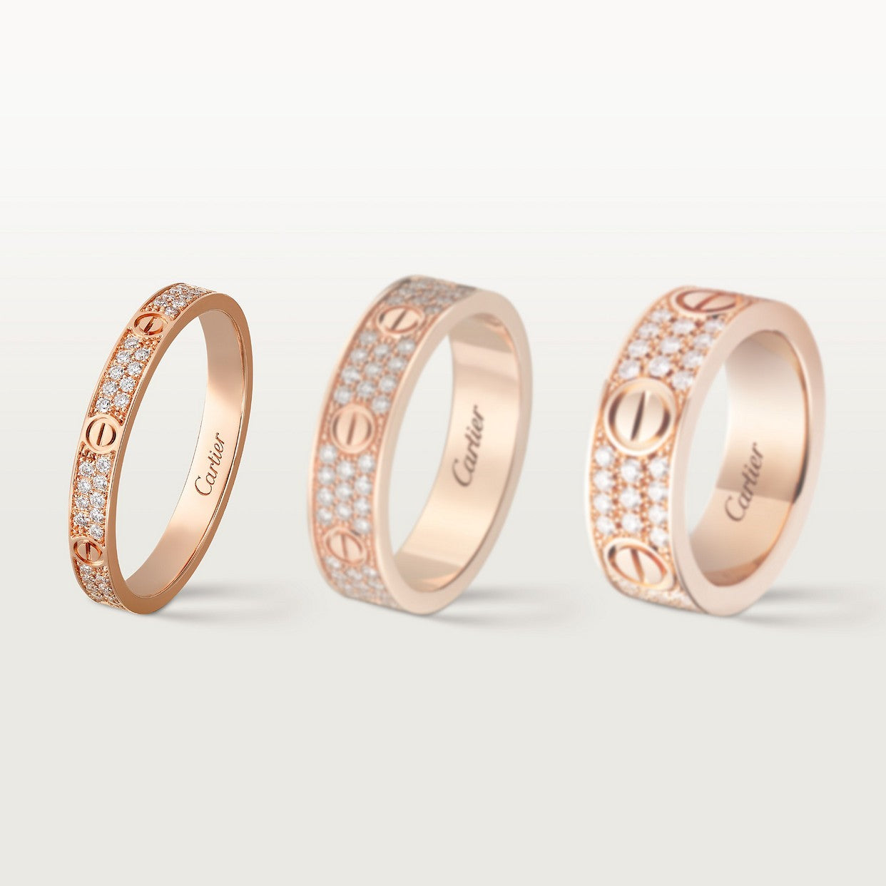 BAGUE CARTIER LOVE PETIT MODÈLE PAVÉ ROSE GOLD