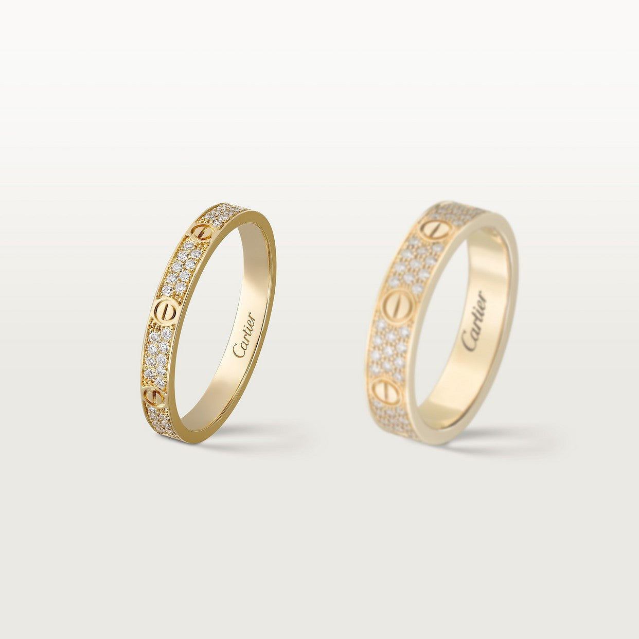 BAGUE CARTIER PETIT MODÈLE PAVÉ GOLD