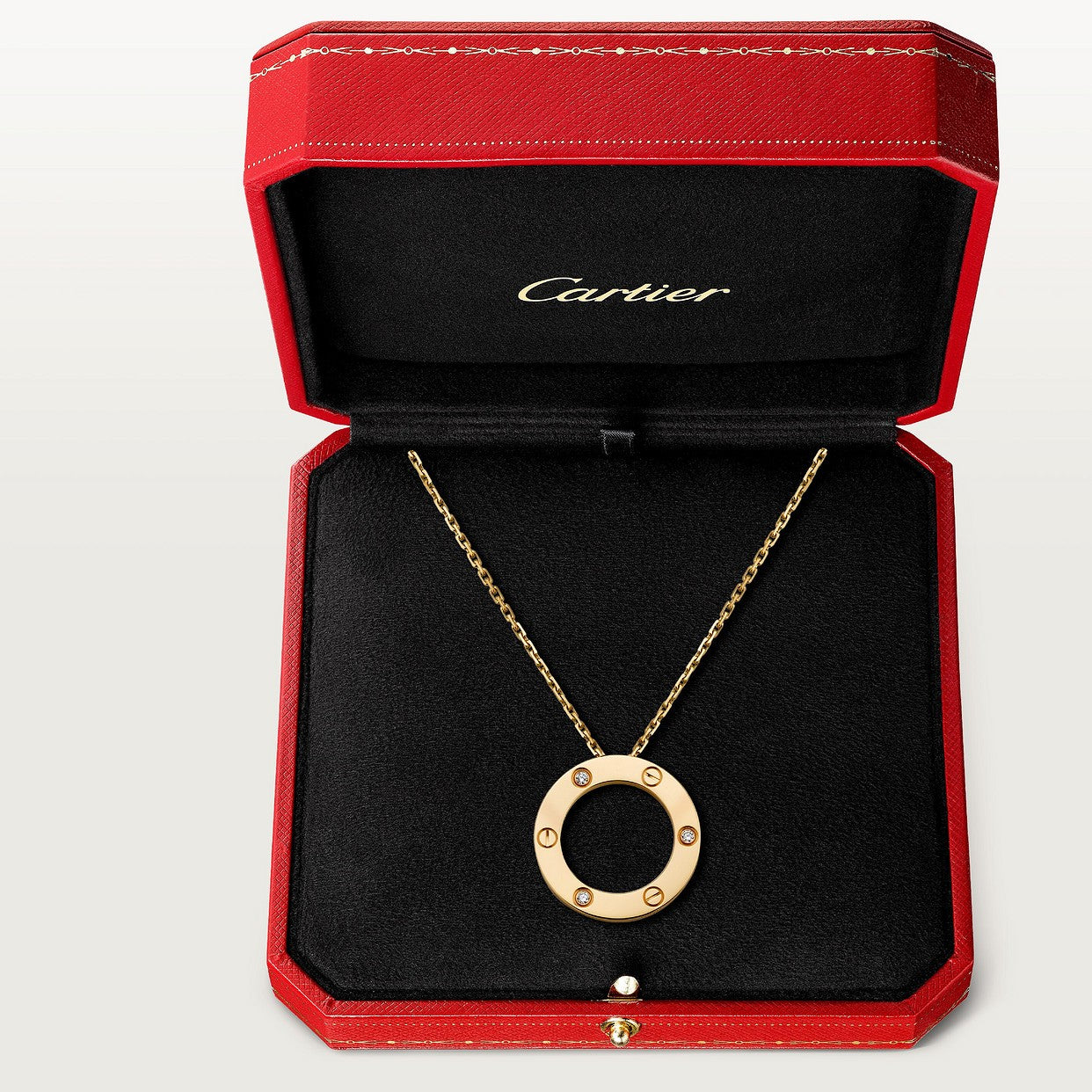 COLLIER CARTIER PENDENTIF LOVE 3 DIAMONDS GOLD