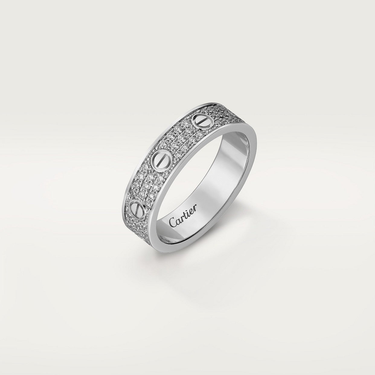 BAGUE CARTIER LOVE PAVÉE WHITE GOLD